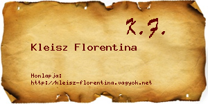 Kleisz Florentina névjegykártya